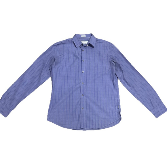 Men's Calvin Klein Purple Plaid Button Down Shirt Size S - Picture 1 of 6